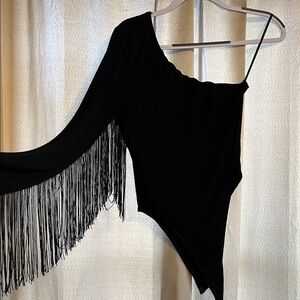 SHEIN Black One-Shoulder Bodysuit